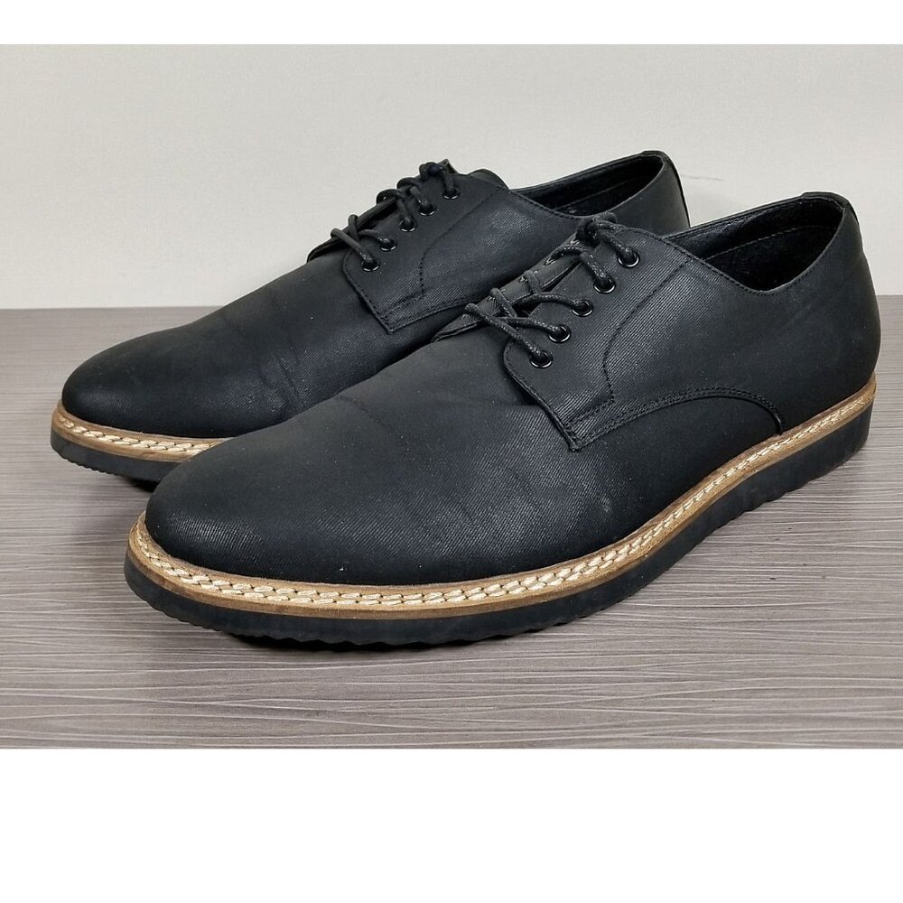 The Rail 'Slater' Buck Shoe, Black Waxed Textile, Mens Size 10 / 43 M